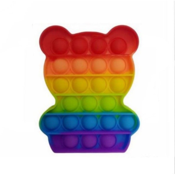 MAINAN ANAK POP IT MURAH POPIT SQUARE RAINBOW MULTICOLOR FIDGET PUSH BUBBLE PENGHILANG STRESS COD-BERUANG