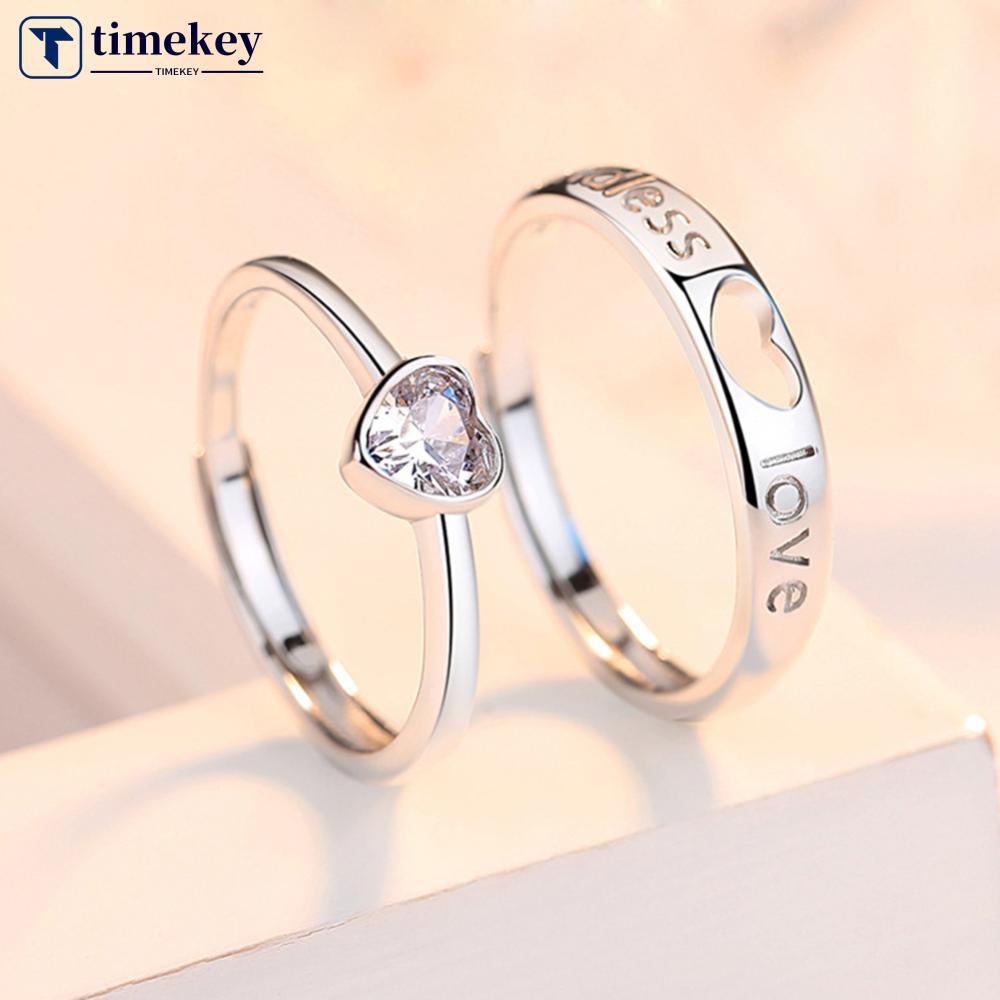 Timekey Cincin Nikah Desain Hati Hollow Simple Unik Untuk Pasanganpriawanita A1K9