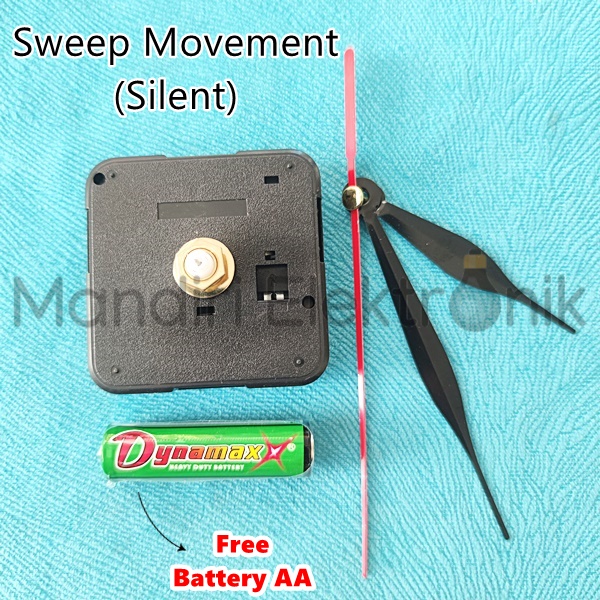 Mesin Jam Dinding Sweep Silent - Mesin Jam Dinding Tanpa Suara - Mesin Jam Tidak Berdetak