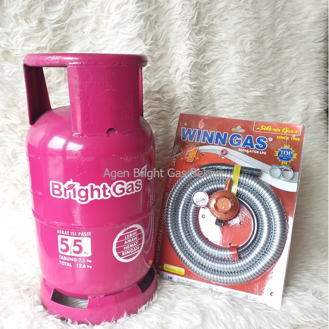 Jual PAKET TABUNG BRIGHT GAS 5,5 KG PINK PLUS ISI + REGULATOR | Shopee ...