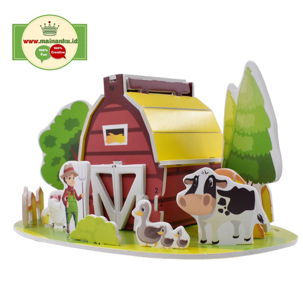 Mini Puzzle 3 Dimensi MINI FARM | Mainan Anak Perempuan - 1688G