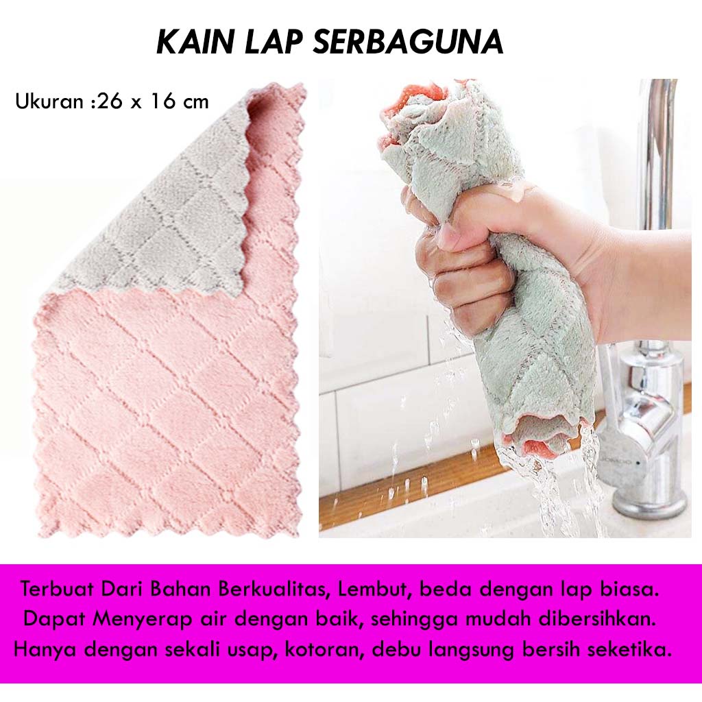 Kain Lap Dapur / Anti Minyak / Kain Lap Microfiber / Kain Lap Piring / Original BISA COD