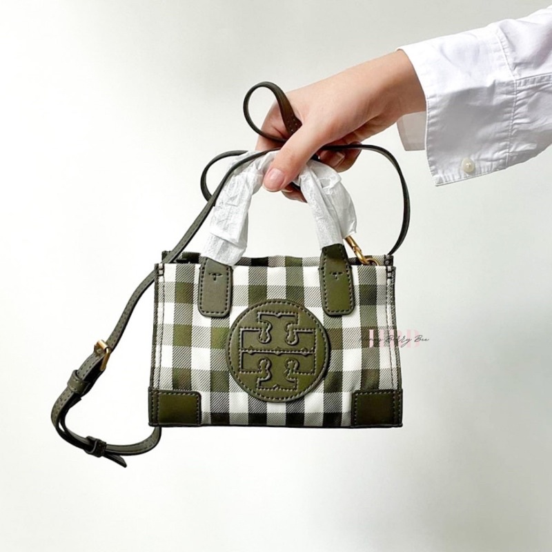 Tory Burch Ella Gingham Micro Tote