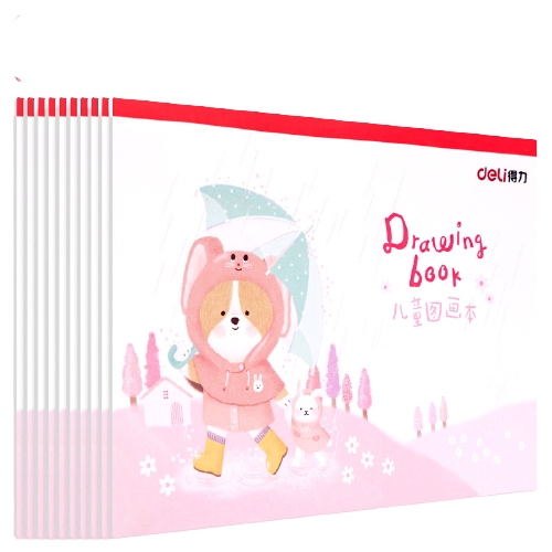 Deli Painting Book / Buku Gambar 20 Lembar Kertas Tebal Tidak Tembus 73381 73382-A4 Red