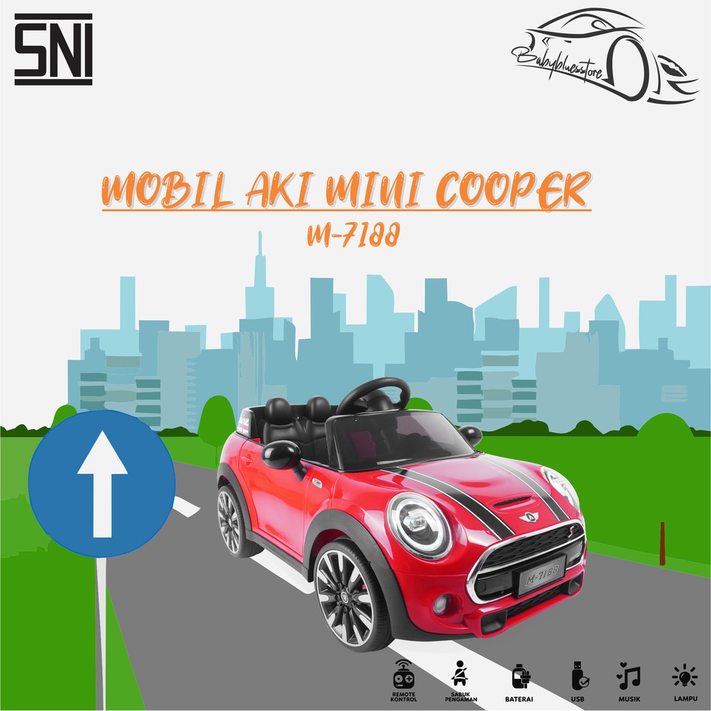 Mobil aki Anak PMB M7188 Mini Cooper with Remote control-3