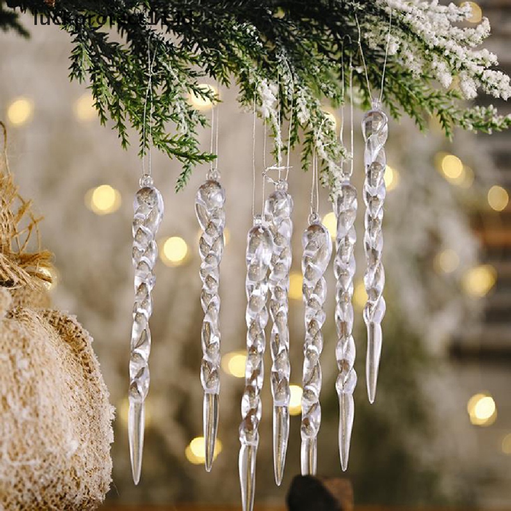 //HG&amp;ID// 12PCS Christmas Decoration Simulation Ice Xmas Tree Ornament Fake Icicle Props .