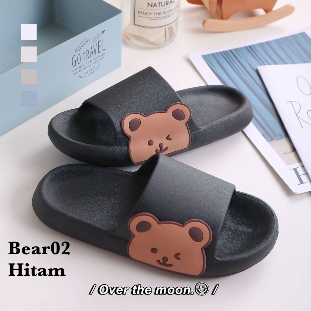 SANDAL RUMAH RUBBER KARET RUMAHAN OUTDOOR JALAN BERUANG BEAR TERBARU TINGGI ANTI LICIN BEAR02