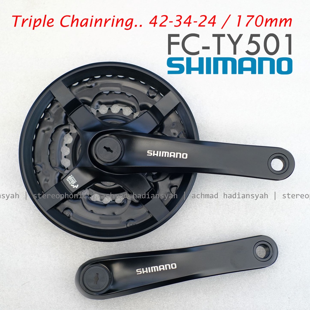 NEW ORIGINAL SHIMANO Crank Triple Speed FC-TY501 42-34-24T Crank Arm 170mm Made in Philippines Crank
