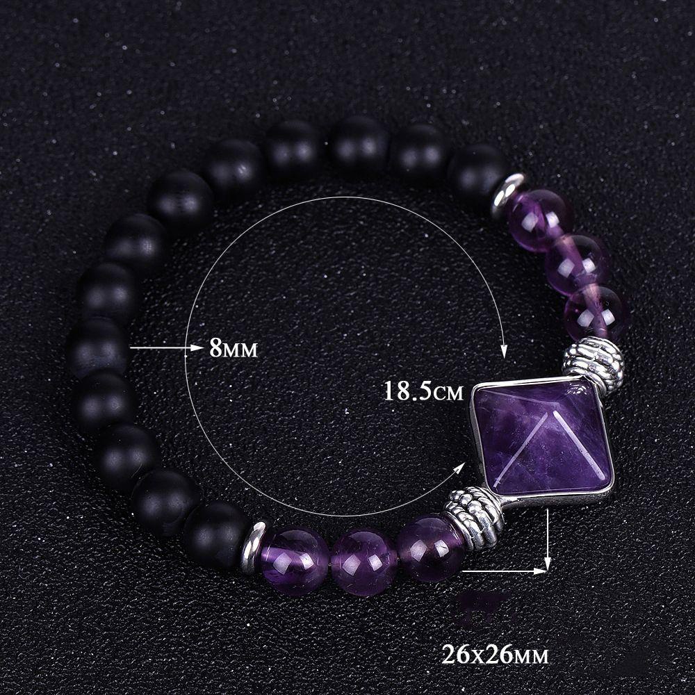 Gelang Chakra Amethysts Natural Untuk Pria Dan Wanita|Gelang Manik-Manik Batu Mata