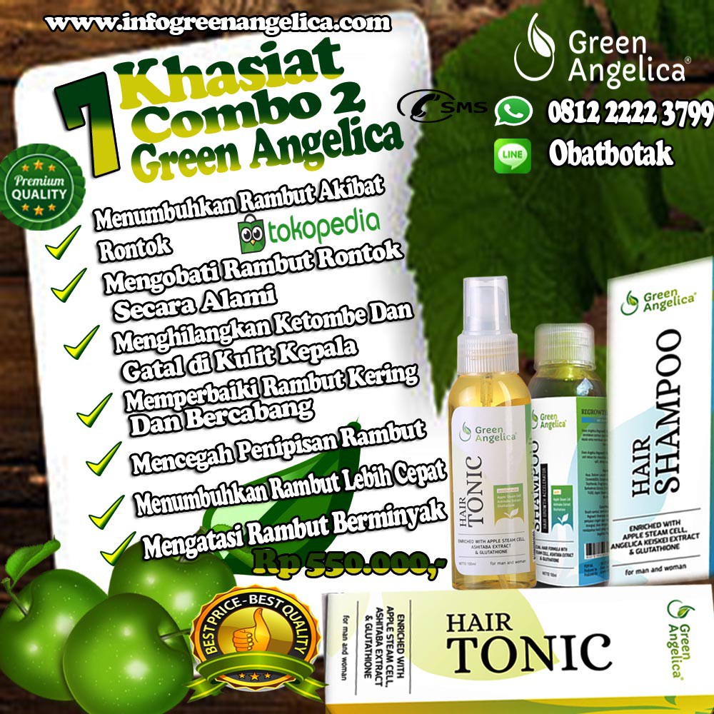 green angelica combo2 perawatan rambut rontok dan tipis BER BPOM AMAN
