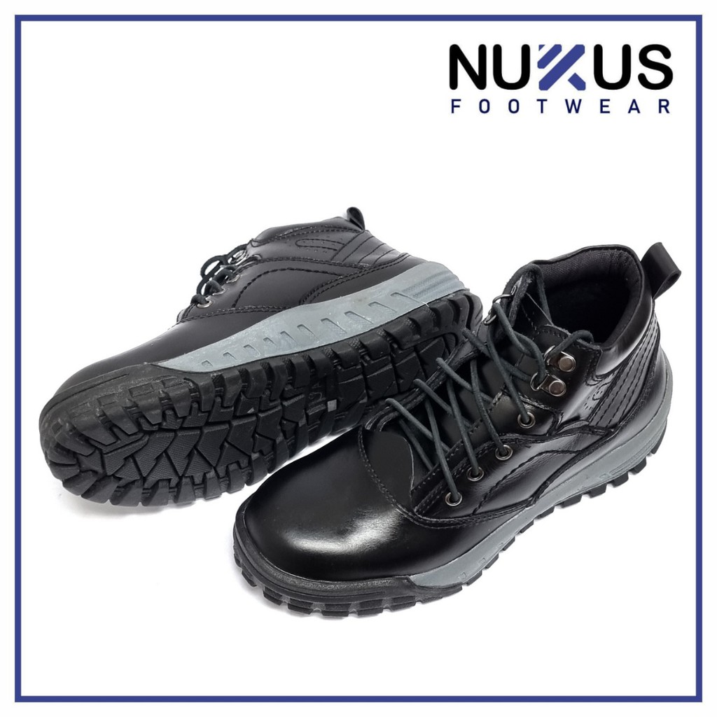 Nukus Sepatu Pria Safety Boots Tali Hitam - GR TL