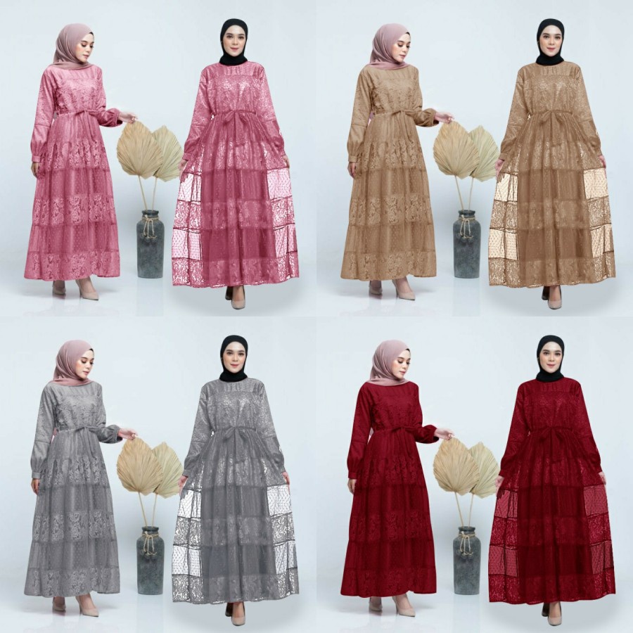 Gamis brokat terbaru mewah | DRESS ZAKIRA | Gaun pesta muslimah elegan mewah Baju gamis lebaran 2022