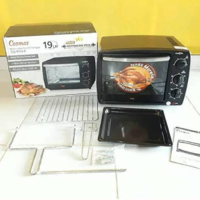 COSMOS OVEN ELECTRIC OVEN LISTRIK CO 9919 KAPASITAS 19 LITER PEMANGGANG OVEN LOW WATT MULAI 350 WATT