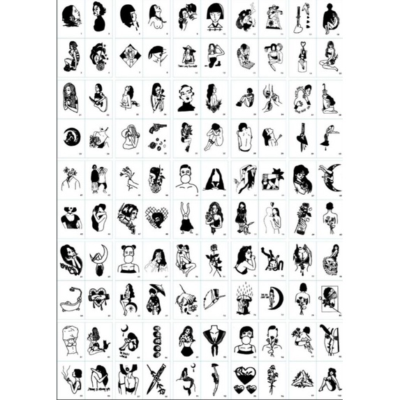 100Pcs / Set Tattoo Temporary Girl Sticker Tato Temporer Woman Tatto