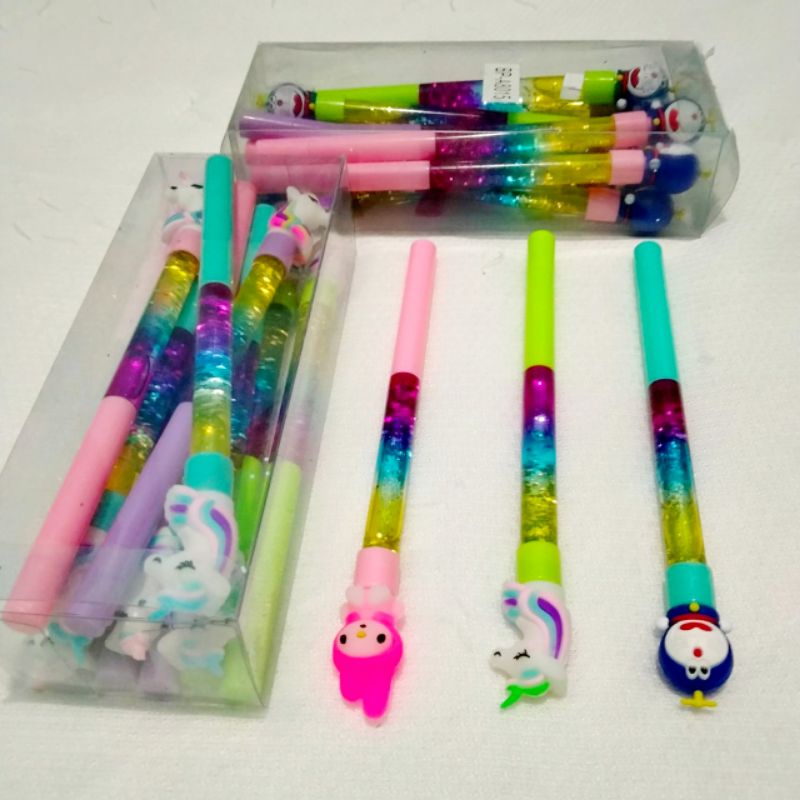 

Pulpen gel glitter air karakter(4 pcs)/pulpen karakter/stationery