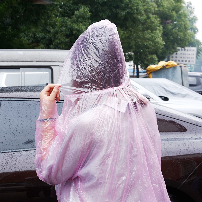 Jas Hujan Sekali Pakai Plastik Plastic Ponco Disposable Raincoat Baju / Jas Hujan Plastik Sekali Pakai Transparan Tipis
