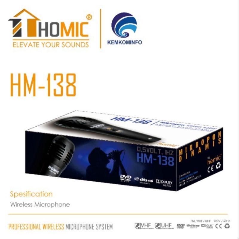 Microphone Homic HM-138 Mic Karaoke Kabel Original Homic Suara Bass Jernih Mikrofon Kabel Murah