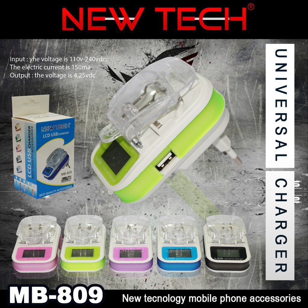 DEKSTOP UNIVERSAL MB-809 CHARGER KODOK JEPIT LCD USB DIGITAL DESTOP CASAN HP JADUL MB-809