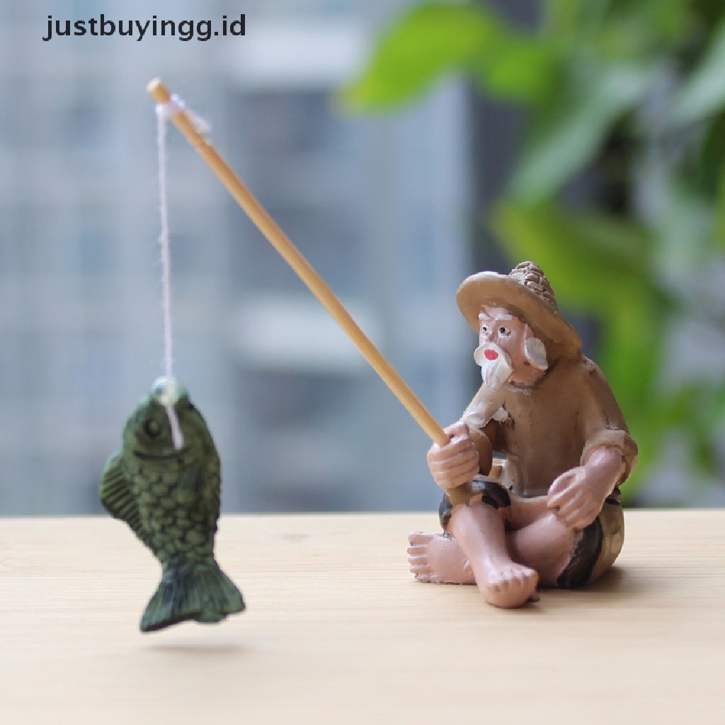 (Justbuyingg.Id) Miniatur Figur Orang Tua Bahan Resin Untuk Dekorasi Taman