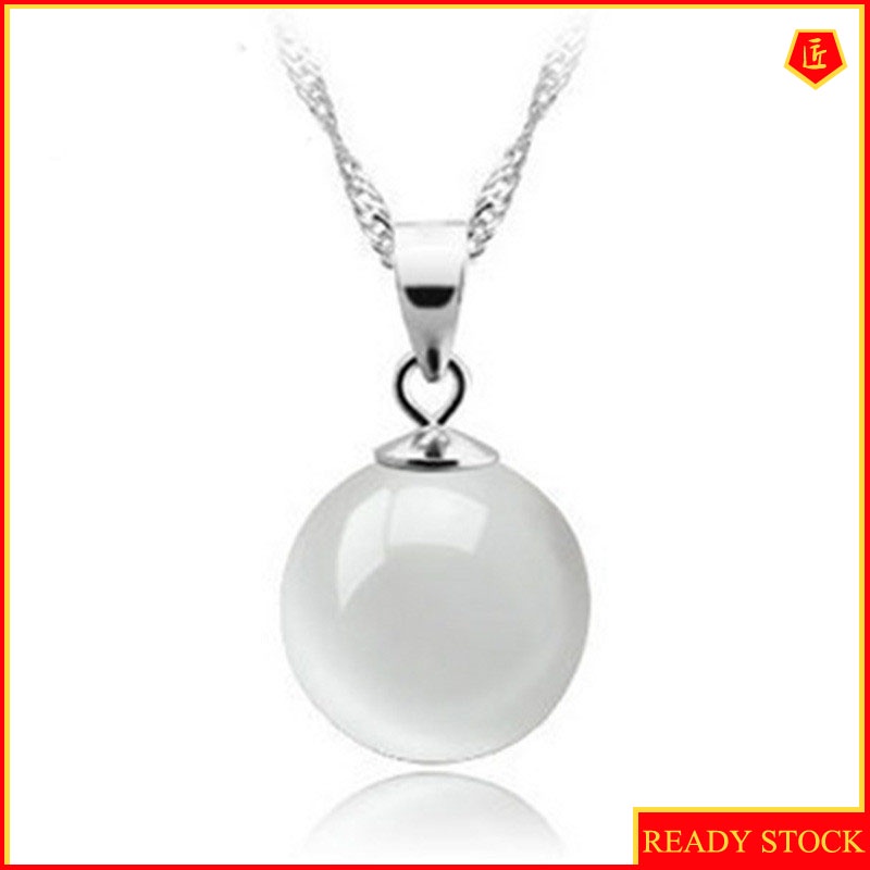 [Ready Stock]White Opal Pendant Necklace Women's Simple Fashion