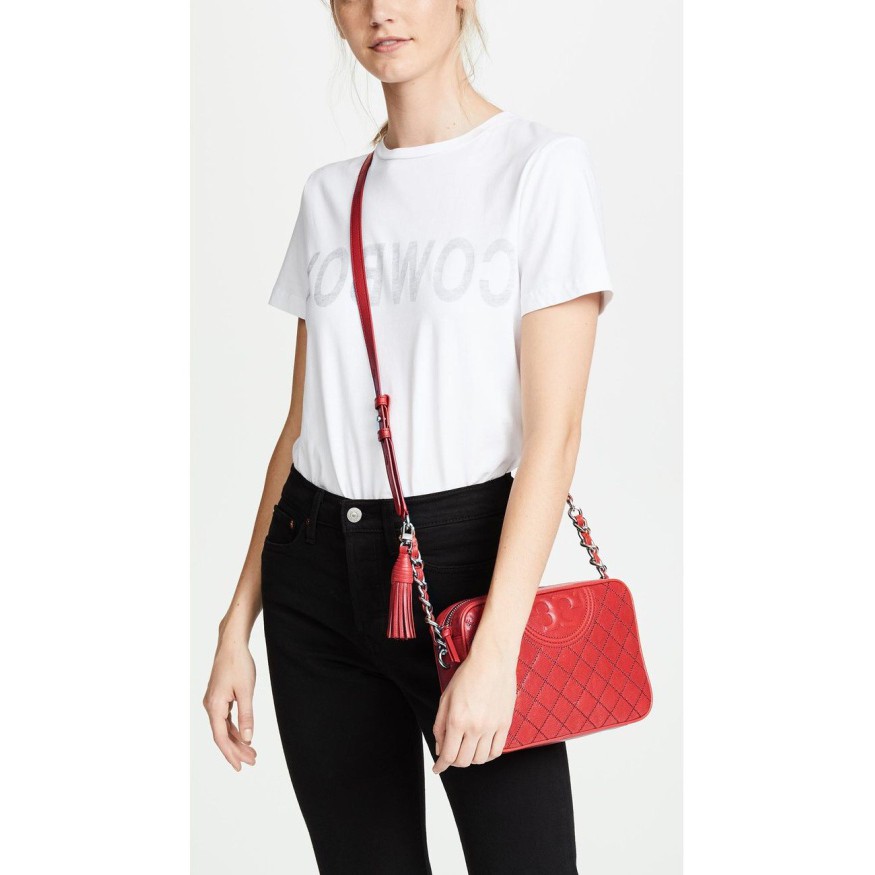 TAS ORIGINAL / TORY BURCH FLEMING DISTRESSED LEATHER CAMERA BAG