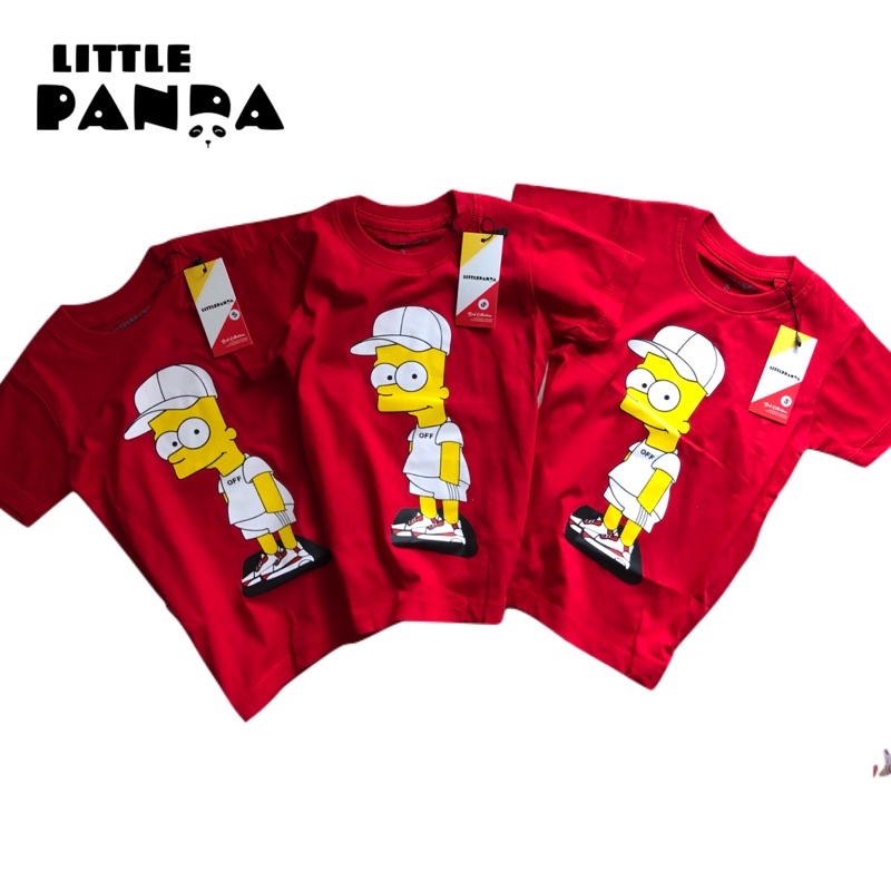 Baju Kaos T Shirt Anak Motif The Simpson Untuk Umur 1-8 Tahun Bahan Katun Premium Original by Little Panda