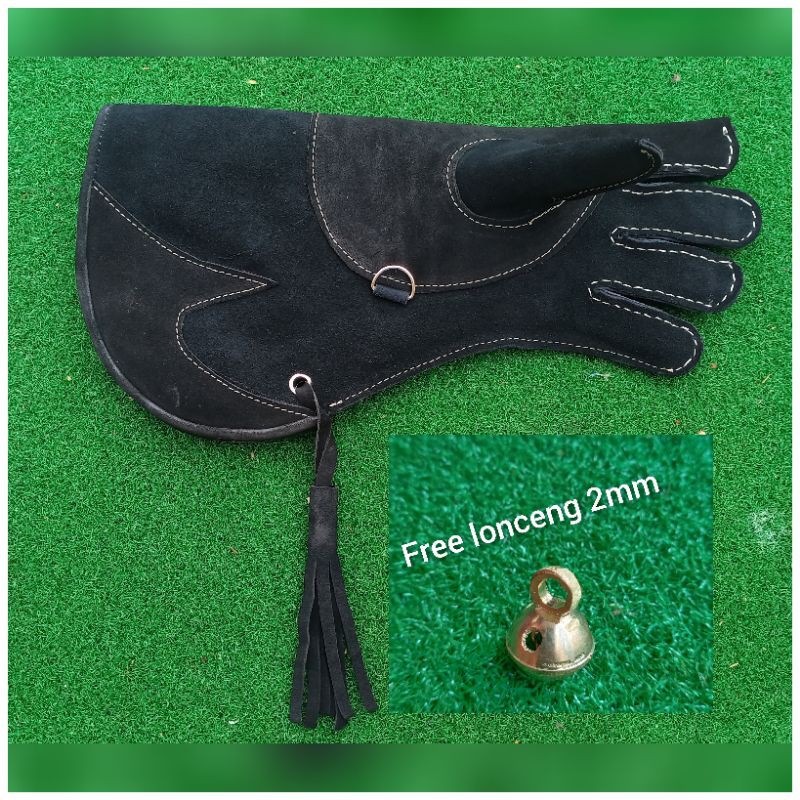 glove/sarung tangan elang dan burung hantu full black/FREE LONCENG