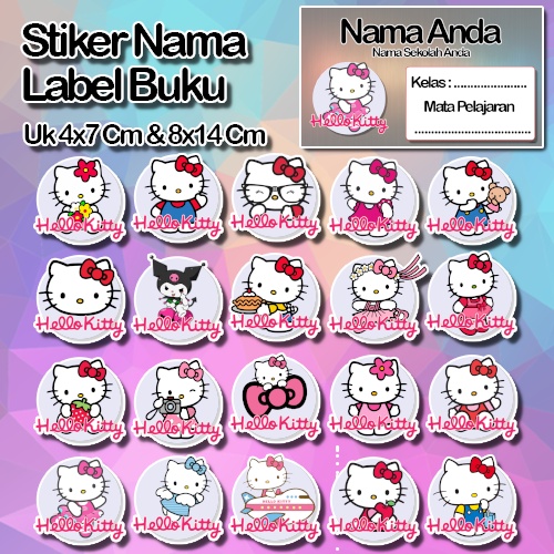 

Stiker hello kitty helo kity kiti animasi kucing lucu cute Karakter Lucu Custom Lebel Nama cromo murah 20 Varian berbeda Sticker Pelajaran Mapel buku anak sekolah No 11