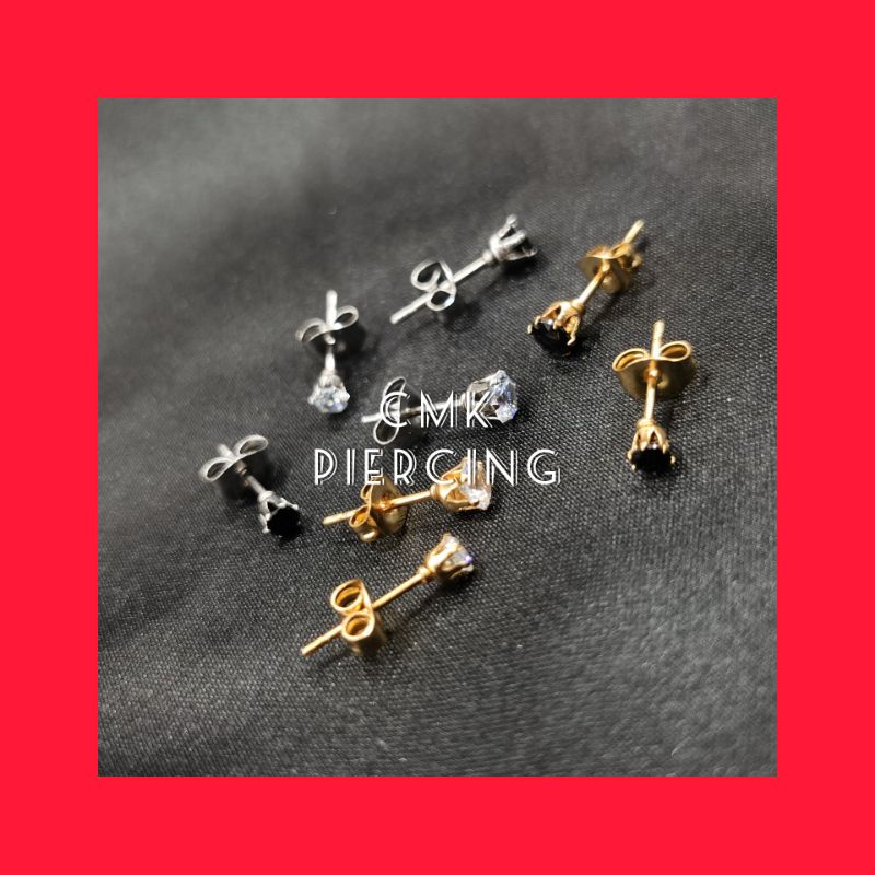 1Pcs Anting Tusuk Cewek Dan Cowok Ala Korea