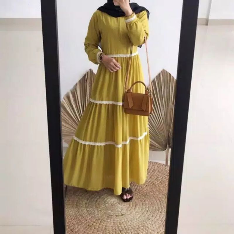Gamis terbaru susun canda renda /gamis jessie dewasai canda renda/anindya maxy dress