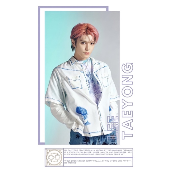 Baju Variasi dan Bergambar Bio Member Nct 127 / SM Entertaiment