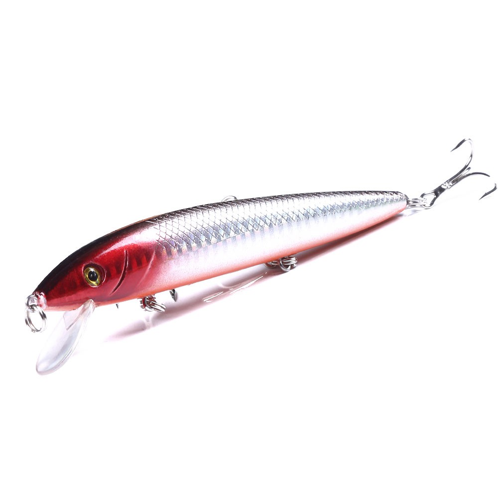 HENGJIA 9pcs Floating Minnow 12cm/13.8g Umpan Pancing Memancing Peralatan Fishing Lure Ikan Bass Bait Kait Hook Tackle