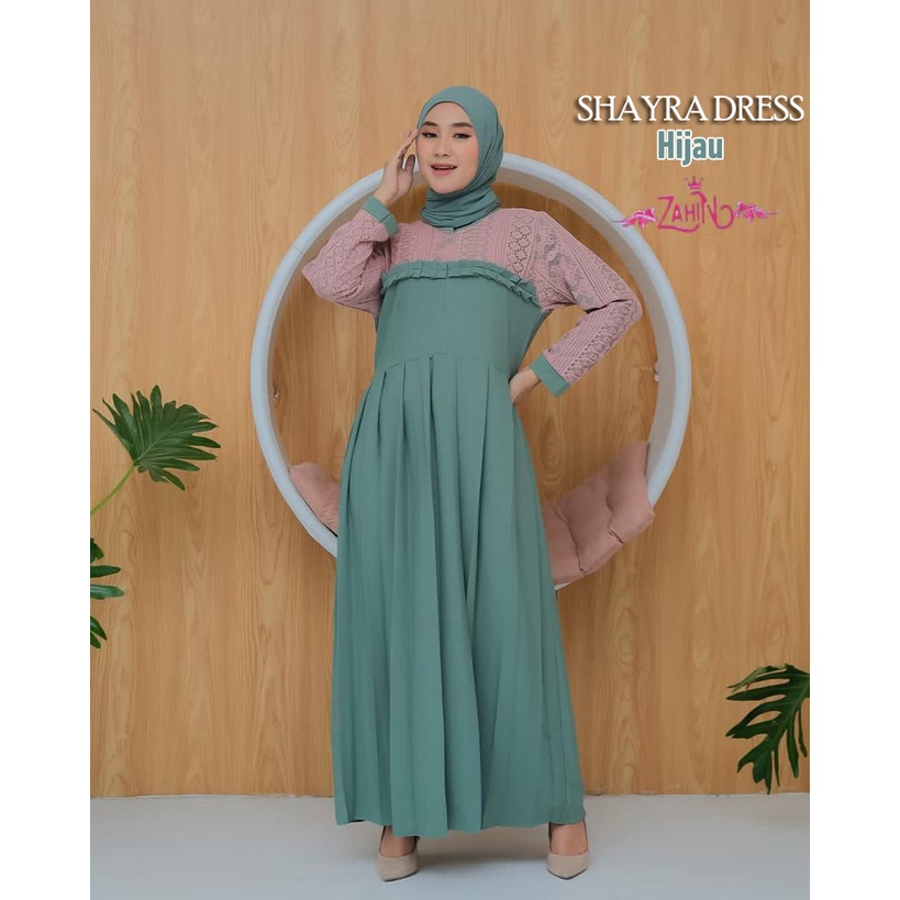 Shayra Dress ORI ZAHIN Bahan ITY Crepe Mix Brukat