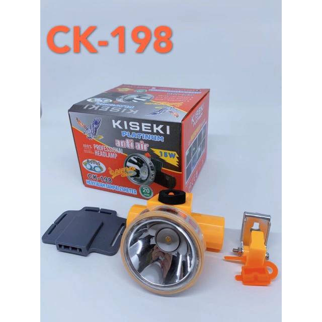 senter kepala kiseki ck-198 15w/ super terang/ head lamp / waterproof