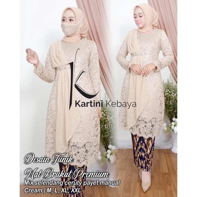 ATASAN AJA Tunik Brukat/tunik brukat selendang/tunik pesta/brukat pesta/kebaya wisuda/kebaya