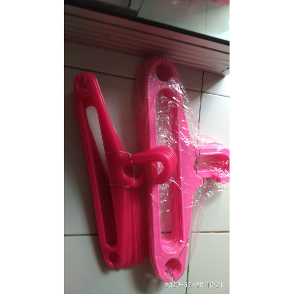 Hanger 17&quot; pink jual perlusin 12bh