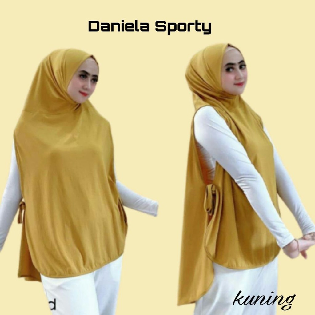 Khimar Hijab Jilbab Syari Kerudung Instan  DANIELA Sporty Jersey Premium