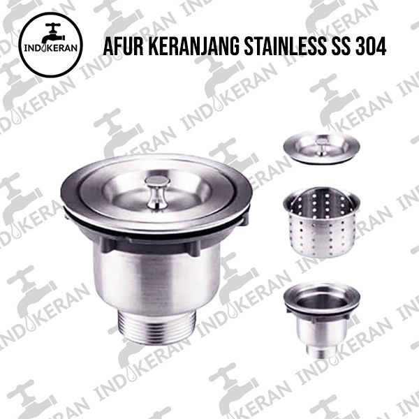 INDOKERAN - Afur Keranjang Cuci Piring Full Stainless - High Quality