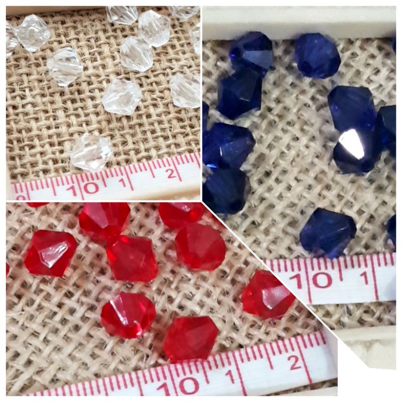 100 bj Mote Diamond 8mm Clear Bening Manik 8mm