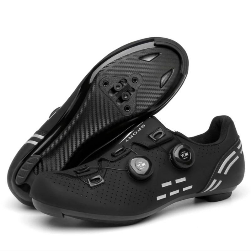 Sepatu Sepeda Multi Cleat Roadbike MTB BOA Cycling Shoes Cleats Sepatu Gowes Hitam