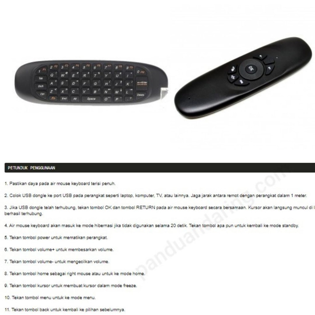 Keyboard Remote TV Box PC Android Air Mouse 2.4GHz 3D Motion 111108