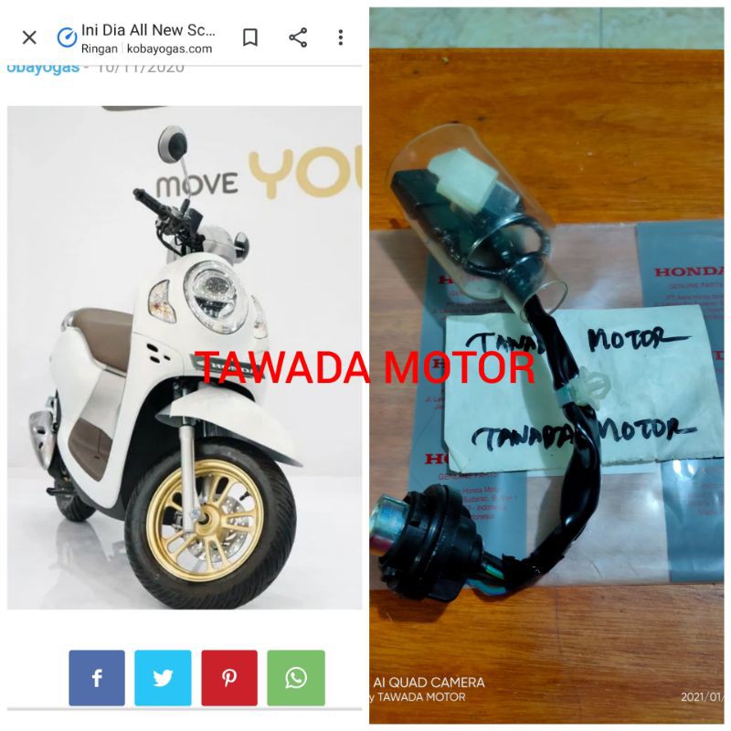 SOKET FITTING LAMPU STOP HONDA NEW SCOOPY ESP LED 2021