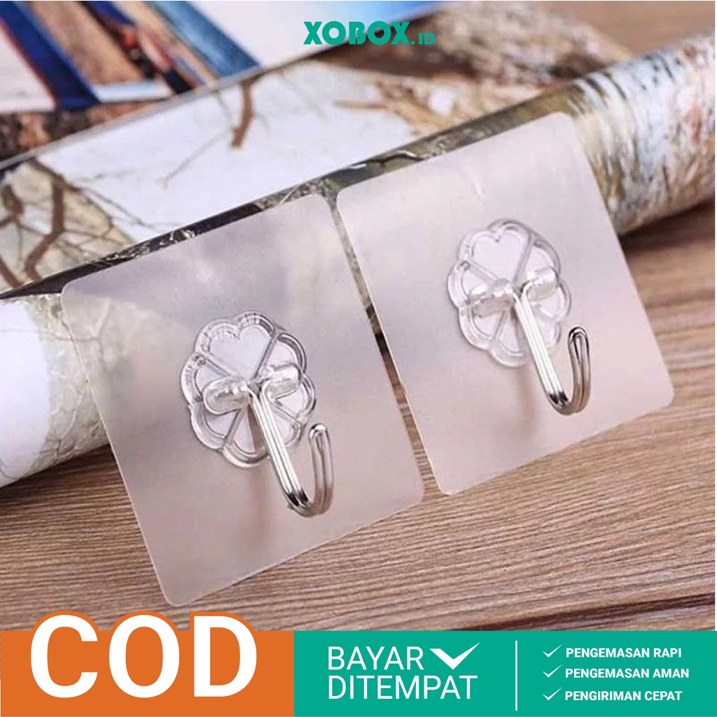 GANTUNGAN TEMPEL HOOK AJAIB GANTUNGAN DINDING KAIT MAGIC SERBAGUNA KAMAR MANDI DAPUR / HANGER HM013 - XOBOX