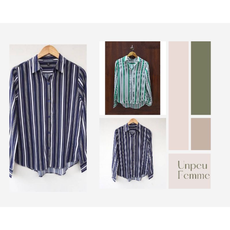 Unpeu Femme Stripped shirt/ kemeja garis-garis