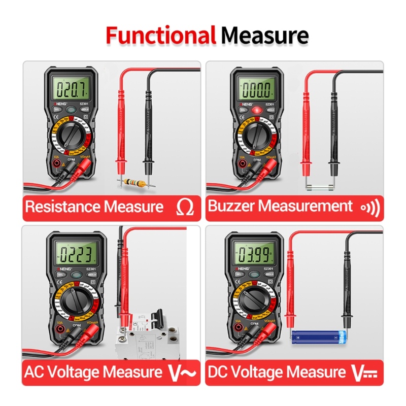 Multimeter Digital Elektrik Otomotif Pengukur Kapasitansi Tegangan Arus