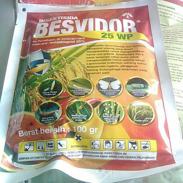 Pembasmi Hama Ulat, Penggerek Batang, Kutu Kebul, Kupu Putih Besvidor 25 WP