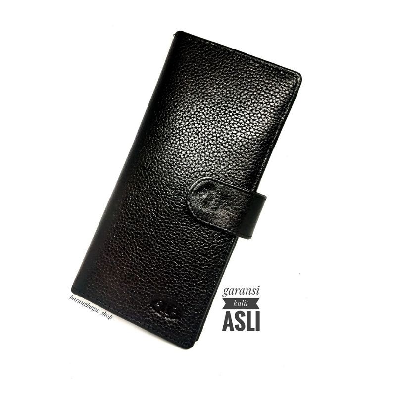 Dompet Panjang Kulit asli Pria wanita Import brand ALBATROS model kancing memiliki banyak slot kartu