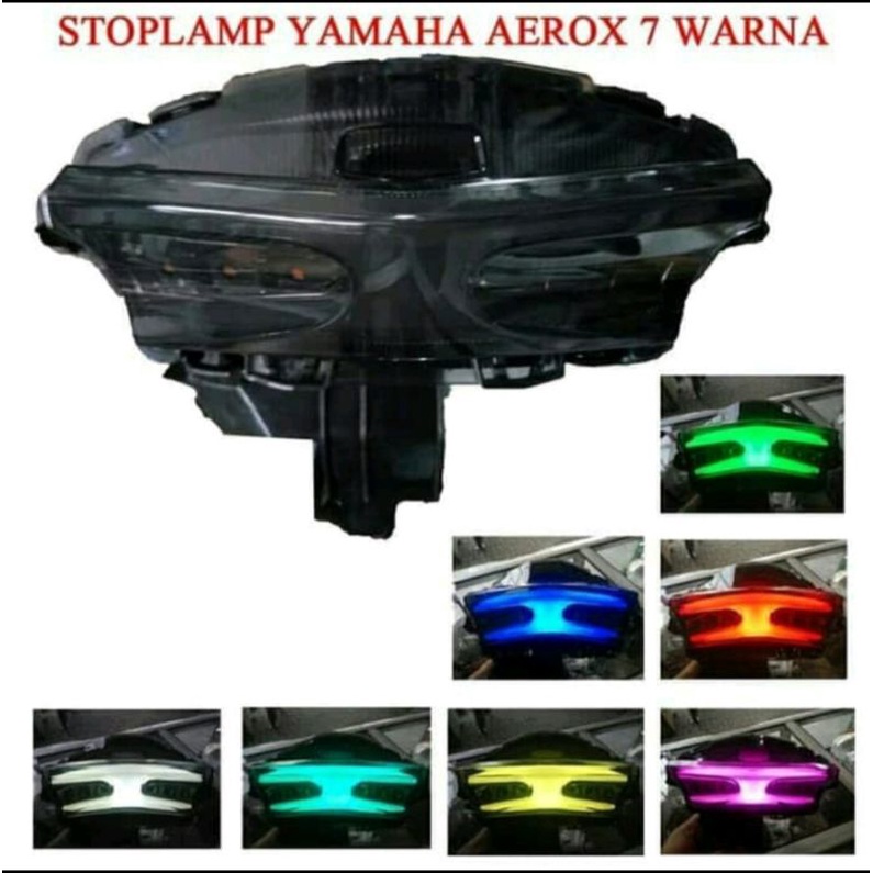 Lampu stop rem belakang aerox 7 warna/stoplamp led aerox custom colour