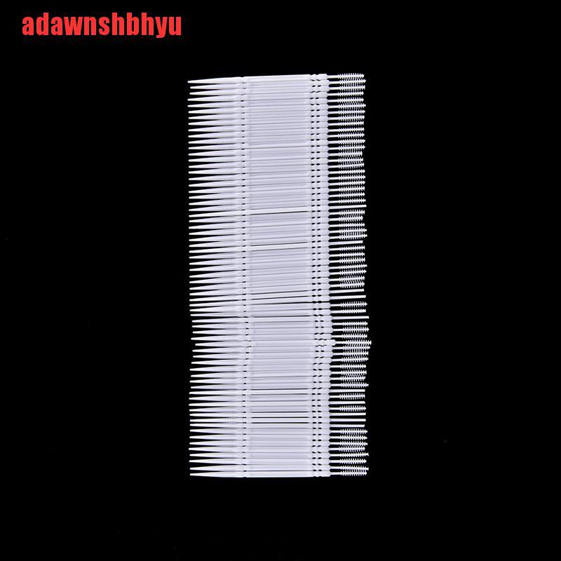 (Adawnshbhyu) 1100pcs Tusuk Gigi 2 Sisi Interdental Bahan Plastik Untuk Kebersihan Mulut