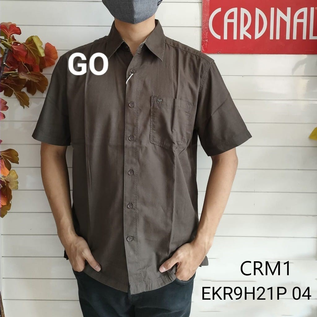 gof CRM CARDINAL KEMEJA CASUAL POLOS Pakaian Atasan Reguler Hem Original Lengan Pendek